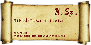 Miklóska Szilvia névjegykártya