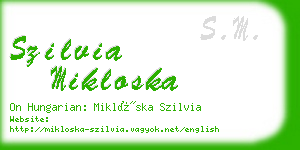 szilvia mikloska business card